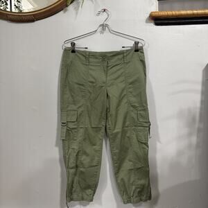 Talbots Pants Womens 6 Petite Green Signature Stretch Skimmer Pedal Pusher Cargo